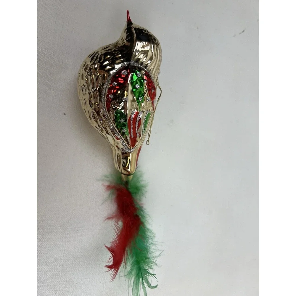 Antique Mercury Hand Blown Glass BIRD Christmas‎ Ornament 5